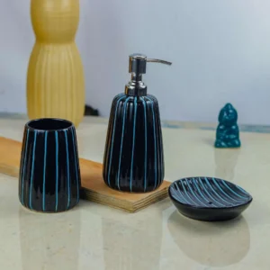 Indiankumhar Premium Black 3 Pcs Bathroom Decor Set