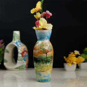 Indiankumhar Scenery Painted Ceramic Flower Pot